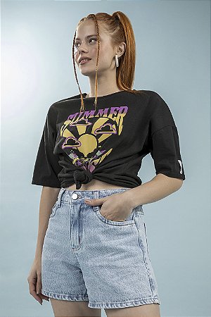 Shorts Juvenil Feminino Jeans Claro Elian Beats - Ref 271558