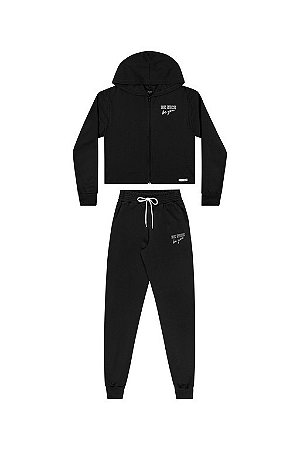 Abrigo Moletom Feminino Liso  Blusa Moleton com Capuz - Preto - Elian Beats - Ref 271584