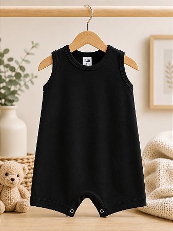 Macaquinho Bebê Unissex - Roupa 100% Algodão - Regata Verão Malha