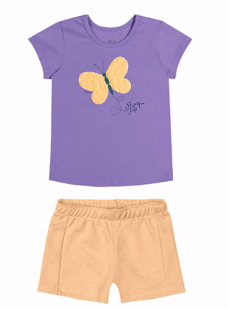 Conjunto Infantil Bebê Menina Blusa Borboleta -  Elian - Ref 211476 Rosa