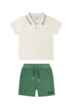Colorittá Conjunto Masculino Infantil Off\Verde - Ref - 70117