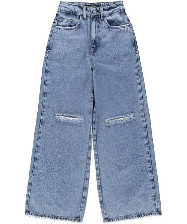 Calça Feminina Infantil Wide Leg Jeans Malwee REF101962