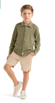 Bermuda Infantil Menino Sarja com Elastano - Colorittá - Ref 74169