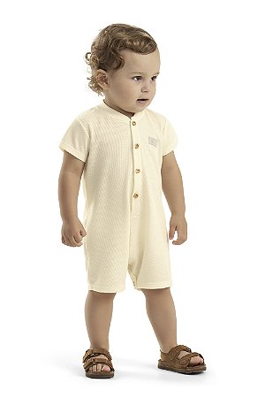 Macacão Infantil Bebê Masculino em Malha Tricô Mesclada - Colorittá - Ref 70165