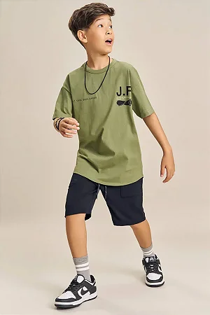 Conjunto de Camiseta em Meia Malha e Bermuda em Molevisco - Ref 78322 - Johnny Fox