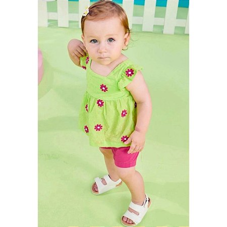 CONJUNTO BORDADO INFANTI- VERDE REF65411