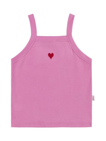 Blusa Regata Feminina Infantil - Canelada - Alça - Com Bordado - Elian - Ref 50093