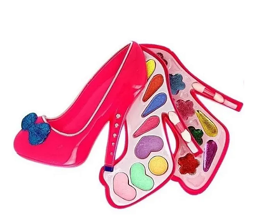 Kit De Maquiagem Infantil Rosa Pink Formato De Sapato