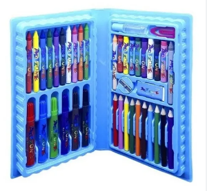 Maleta Escolar - Estojo 48 Peças - Rosa e Azul