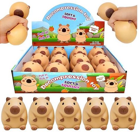 Squishy Capivara - Brinquedo - Squishy Capivara Alivio De Apertar - Macio Infantil - Marrom-claro