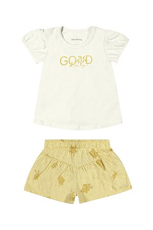 Conjunto feminino Infantil Salmão\Off Colorittá Ref - 71123