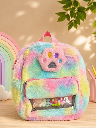 Mochila Bolsa Infantil De Pelúcia Fofa - Para Meninas - Bolsinha Pelucia