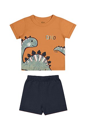 Conjunto Infantil Masculino Laranja Dino - Ref. 201252 - Elian