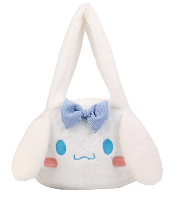 Bolsa Pelúcia Sanrio - My Melody Kurmoni & Cinnamoroll - Branca