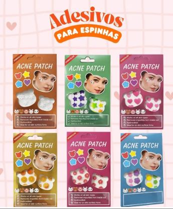 Adesivo Secativo Espinha - Hidrocoloide Divertido Antiacne - 1 Cartela 36 Unidades
