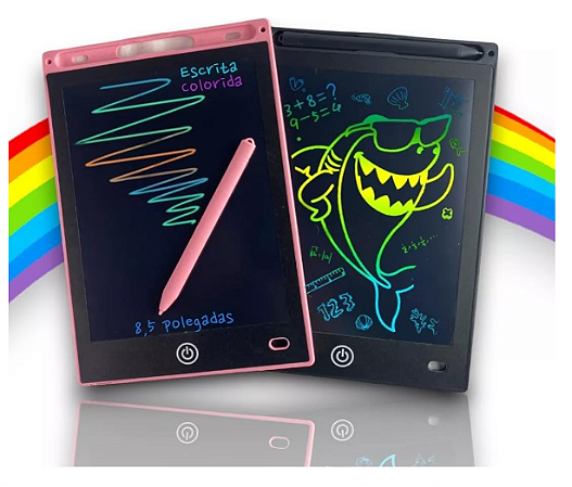 Lousa Mágica Infantil Tela LCD 12" e Caneta, Tablet Digital Tela 12", Brinquedo Infantil para Treinar Caligrafia Desenhar Pintar, Tablet Educativo para Iniciação Escolar