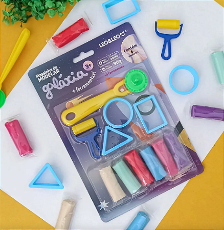 Kit Massinha De Modelar Galáxia - +5 Ferramentas Leo&leo