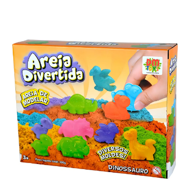 Areia De Modelar Brinquedo Infantil - 300g - Colorida Divertida