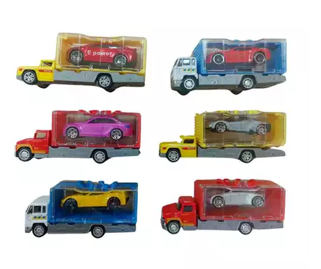 Carro Metal Caminhao Cegonha Com Carrinho Dentro - Metal - Cores