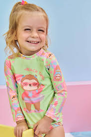 Conjunto de Blusa e Calcinha em Malha com Proteção UV 50+ - Ref 78587 - Kukiê