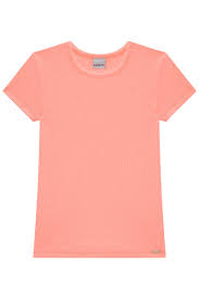 Blusa em Canelado Maui Rosa e laranja  Ref -74019 - Infanti