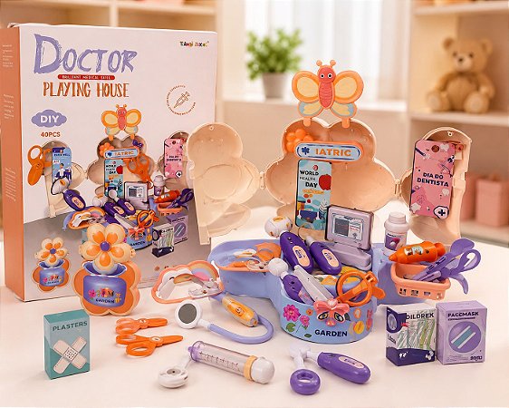Kit Maleta Infantil de Faz de Conta – Médico e Supermercado