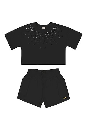 Colorittá Conjunto Feminino Infantil Preto Ref - 75213