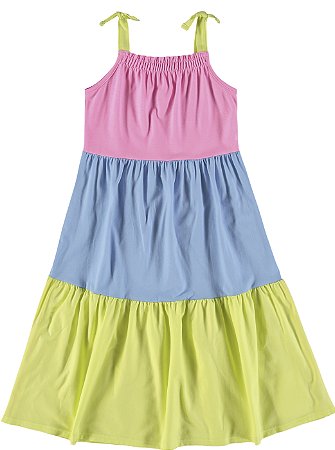 Vestido Infantil Midi Regata em Meia Malha Malwee -Colorido REF101502 -  Mania de Marias Loja Infantil