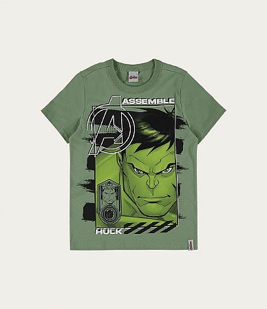 Camiseta Masculina Infantil Manga Curta Avengers Herois Malwee -Estampas REF100455
