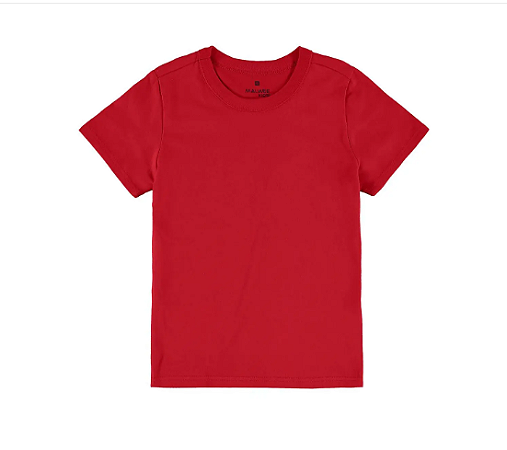 Camiseta Masculina Infantil Manga Curta Basica Malwee -Vermelho - Cinza REF86765