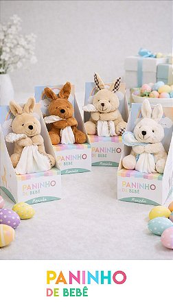 Naninha Com Bichinho de Pelucia e Prendedor de Chupeta- Unissex Infantil - Paninho de Bebê