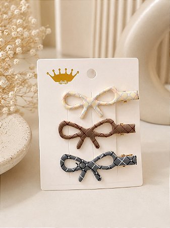 Cartelado - Kit Presilhas de Cabelo Femininas – 3 Peças