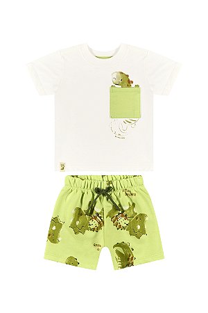 Conjunto Masculino Infantil Dinossauro Off Ref 34228 - Quimby