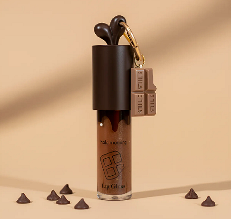 Lip Gloss De Chocolate - Hold Morning - Com Chaveiro de Chocolate