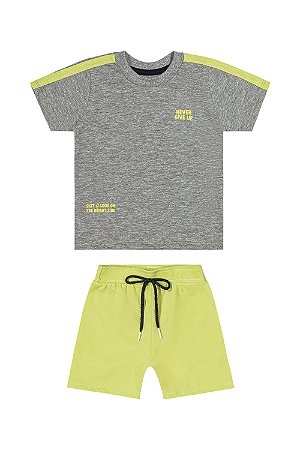 Conjunto Masculino Infantil Camiseta e Short Moletinho Colorittá - Ref 70081