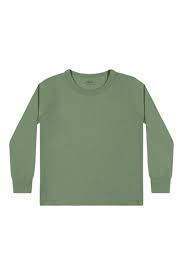 Camiseta Masculina Infantil Básica Manga Longa Verde - Elian - Ref 51026