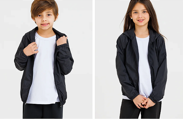 Jaqueta Tactel Com Capuz e Ziper Unissex - Elian - Ref 241466