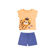 Conjunto infantil menina camiseta e bermuda Ref - 211533 - Elian