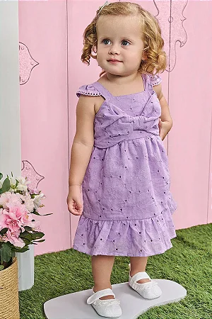 Vestido em Laise Romantic Lilas - Ref 77355 - Infanti