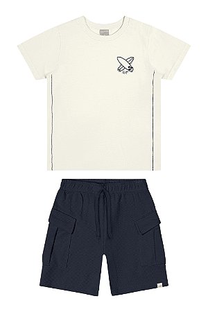 Conjunto Masculino Infantil Camiseta Prancha e Bermuda -  Coloritta - Ref 74182
