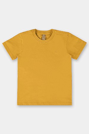 Camiseta Manga Curta em Meia Malha Mostarda - Ref 45383 - Up Baby
