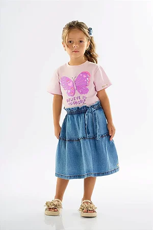 Blusa Infantil Manga Curta em Meia Malha (Roxo) - Ref 45476 Up Baby