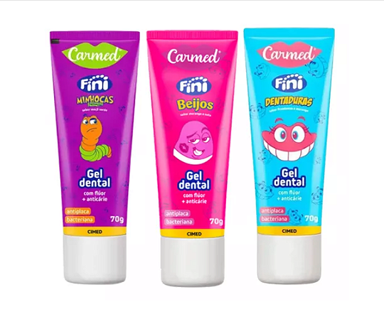 Gel Dental Carmed Fini Com Flúor 70g - Dentadura e Beijos