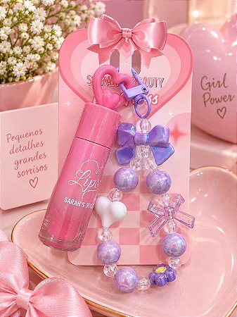 Brilho Labial - Lip Gloss - Com Chaveiro - Pulseira