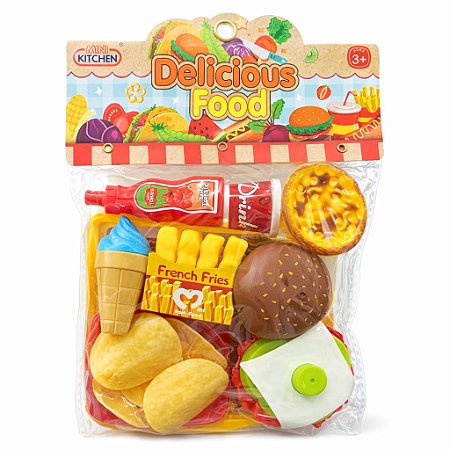Brinquedo Infantil - de Mini kitchen Kit de Cozinha- Fast Food - Mini Kitchen - Delicious Food