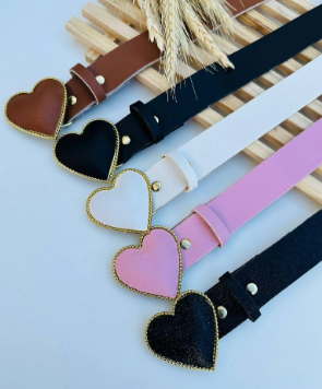 Cinto Feminino Infantil Coração - Cores