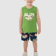 Conjunto Infantil Menino Regata Verde Escuro Em Algodão e Bermuda de Moletinho Preto Estampada - Malwee Kids - Ref 128306