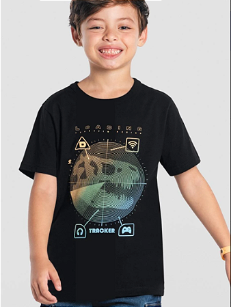 Brandili - Camiseta Infantil Menino de Dinossauro Preto - Ref 36475