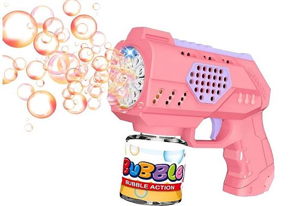 Lança Bolha de Sabão - Automática Luz LED - Pistola Máquina de Bolhas - Brinquedo
