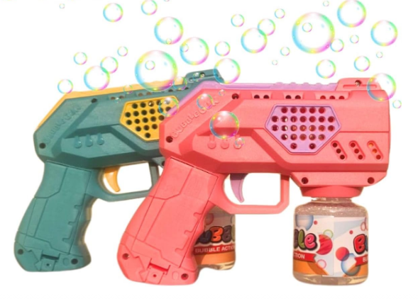 Máquina de Bolhas de Sabão Automática com Luz LED - Pistola Lança Bolhas Colorido e Fácil de Usar